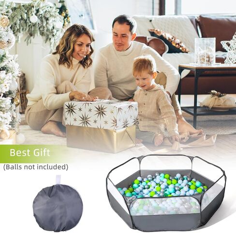 Foldable Ball Pit for Toddlers, Large Pop Up Ball Pits Kids Play Tent Crawl Playpen Ball Pool Playhouse Playpen with Storage Bag, for Boys Girls Dogs Cats Ferrets Indoor Outdoor, Dark Gray in Saudi Arabia