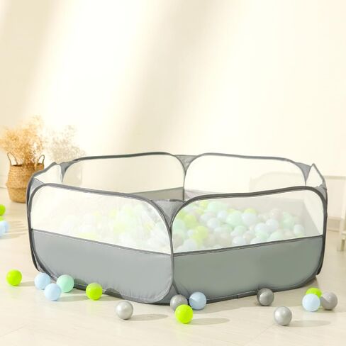 Foldable Ball Pit for Toddlers, Large Pop Up Ball Pits Kids Play Tent Crawl Playpen Ball Pool Playhouse Playpen with Storage Bag, for Boys Girls Dogs Cats Ferrets Indoor Outdoor, Dark Gray in Saudi Arabia