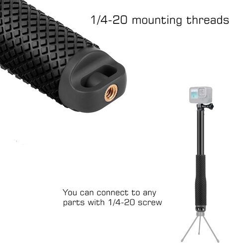مقاومة للماء Selfie Stick Pole Grip Monopod تحت الماء لـ GoPro Hero 13 12 11 10 9 8 7 6 5 Akaso Dji Osmo 5 Pro Action Camera Black in Kuwait
