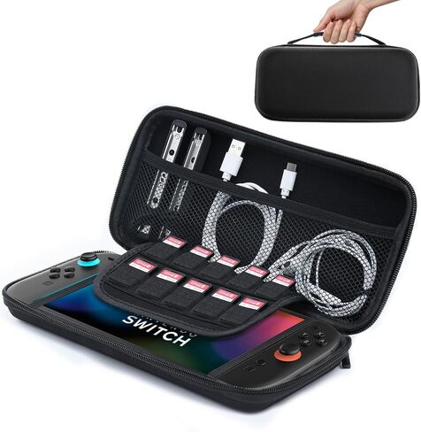 amCase Carrying Case for Nintendo Switch 2 [7.9''] 2025 - Protective Hard Shell Portable Travel Carrying Case Pouch for Switch Console and Accessories (Black) in Saudi Arabia