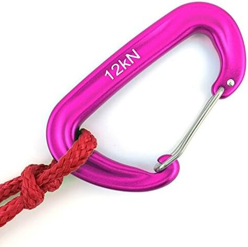 12kN 3.2"x2" Heavy-Duty Carabiner Clips - Durable, Lightweight Aluminum Alloy Carabiners for Hiking, Camping, Keychains, Dog Leashes, Hammocks & More in Kuwait