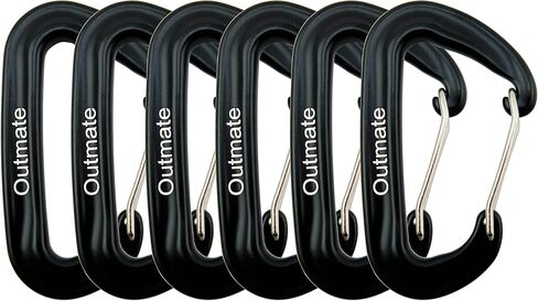 12kN 3.2"x2" Heavy-Duty Carabiner Clips - Durable, Lightweight Aluminum Alloy Carabiners for Hiking, Camping, Keychains, Dog Leashes, Hammocks & More in Kuwait