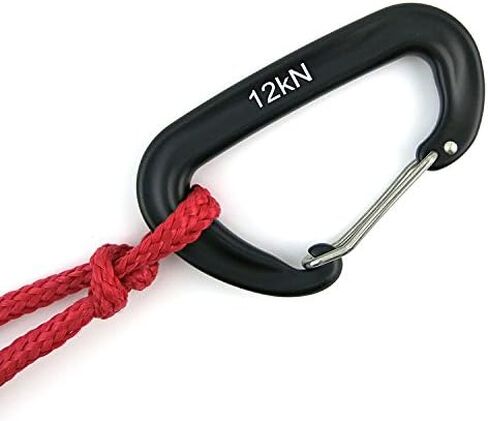 12kN 3.2"x2" Heavy-Duty Carabiner Clips - Durable, Lightweight Aluminum Alloy Carabiners for Hiking, Camping, Keychains, Dog Leashes, Hammocks & More in Kuwait