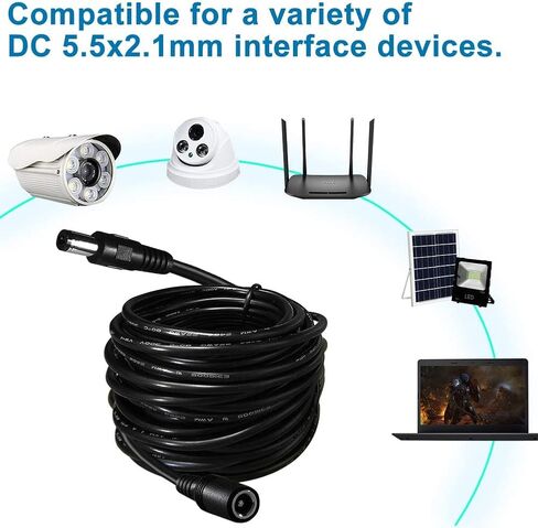 5.5x2.1mm to 3.5x1.35mm Surveillance Camera Cable, 5.5x2.1mm to 3.5x1.35mm Male to Female DC Adapter Made for LED Light Strip, CCTV Camera, Audio Mixing, Recording Equipment in Kuwait