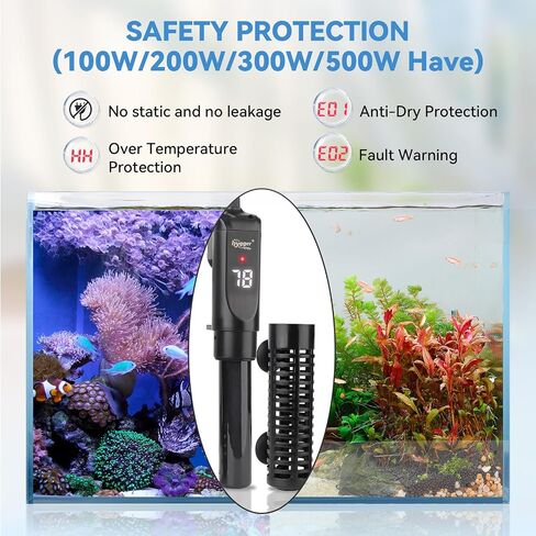 hygger Ceramic Submersible Aquarium Heater, New Explosion-Proof Fish Tank Water Heater with External Temp Controller Auto Thermostat Heater for Saltwater Freshwater (15W for 1~5 Gallon) in Saudi Arabia