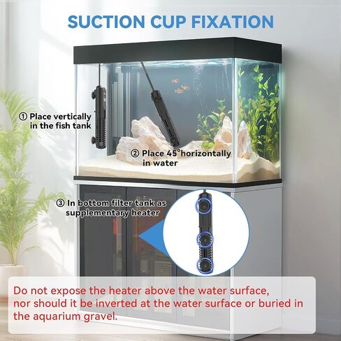 hygger Ceramic Submersible Aquarium Heater, New Explosion-Proof Fish Tank Water Heater with External Temp Controller Auto Thermostat Heater for Saltwater Freshwater (15W for 1~5 Gallon) in Saudi Arabia