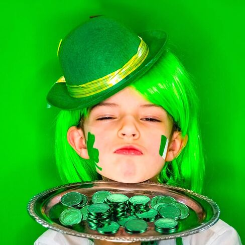 240 Pieces St. Patrick's Day Shamrock Coins Saint Patty's Day Plastic Lucky Clover Coins Shamrock Luck Coins Table Sprinkles for Party Supplies (Gold) in Saudi Arabia