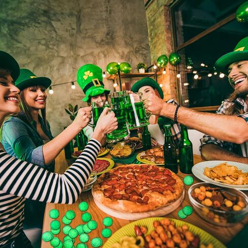 240 Pieces St. Patrick's Day Shamrock Coins Saint Patty's Day Plastic Lucky Clover Coins Shamrock Luck Coins Table Sprinkles for Party Supplies (Gold) in Saudi Arabia