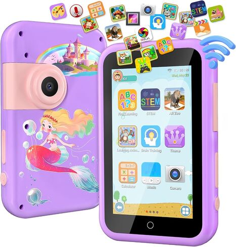 VATOS Kids Smart Phone Toy for Girls Boys 3 4 5 6 7 8 9 Years Old, 4" Large Touchscreen Spider Style Kids Cell Phone with Dual Camera, Music Player, Puzzle Game, 8GB Memory Learning Toy Birthday Gift in Kuwait
