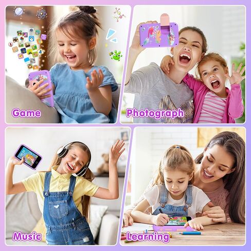 VATOS Kids Smart Phone Toy for Girls Boys 3 4 5 6 7 8 9 Years Old, 4" Large Touchscreen Spider Style Kids Cell Phone with Dual Camera, Music Player, Puzzle Game, 8GB Memory Learning Toy Birthday Gift in Kuwait