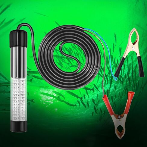 LED Night Fishing Light 12V 108 LEDs 10.8W Underwater Night Fishing Finder Light, 1080LM Green Submersible Fishing Attracting with 5M Power Cord in Saudi Arabia