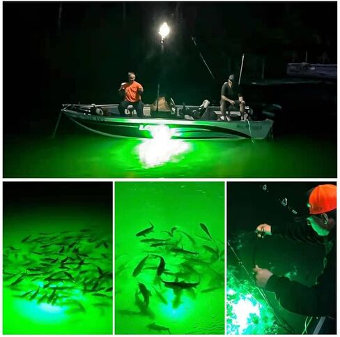 LED Night Fishing Light 12V 108 LEDs 10.8W Underwater Night Fishing Finder Light, 1080LM Green Submersible Fishing Attracting with 5M Power Cord in Saudi Arabia