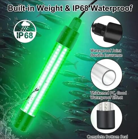 Etop IP68 أسماك الصيد تحت الماء أسماك سوبر مشرق LED 13W 12-48V AC/DC جذب الضوء ، ضوء الصيد الليلي in Saudi Arabia
