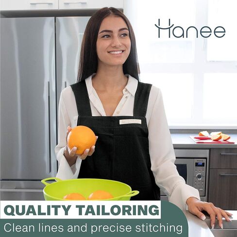 HANEE Cotton Aprons for Women and Men | Cross-Back Apron with Pockets in Kuwait