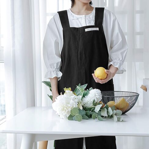 HANEE Cotton Aprons for Women and Men | Cross-Back Apron with Pockets in Kuwait
