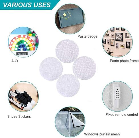 256pcs Heavy Duty Hook and Loop Dot Pre-Cut 1 inch in Diameter Self Adhesive Sticky Dot Fastening Mounting Double Sided Tape for Education Classroom Children's Activities DIY Lover (Black) in Saudi Arabia
