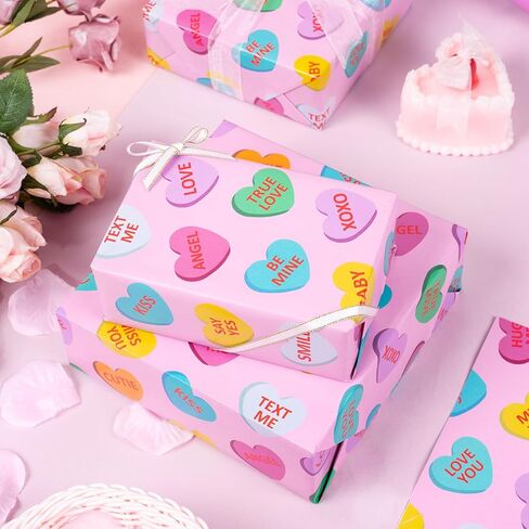 Wrapaholic Valentine's Day Wrapp Wrappe Sheet - 6 Sheets Sweet Cat and Dog Design Plated Flat for Kids Boys Girls Valentine ، ذكرى ، عيد ميلاد - 19.7 بوصة × 27.5 بوصة لكل ورقة in Saudi Arabia