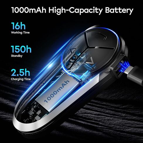 Betowey S5 دراجة نارية Bluetooth Intercom لـ 10 راكبون ، سماعة Bluetooth خوذة V5.3 مع تعدد المهام الصوتية ، مكبرات صوت ميكروفون من النوع/تقليل الضوضاء ، قطعتين in Kuwait