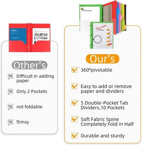 360° Pivotable Project Organizer Binder, 2 Pack 3 Ring Binder with Colored Tab Dividers with Pockets, Customizable Front Cover Multi Pocket Folder Binder for Home, School, Office- Purple in Saudi Arabia
