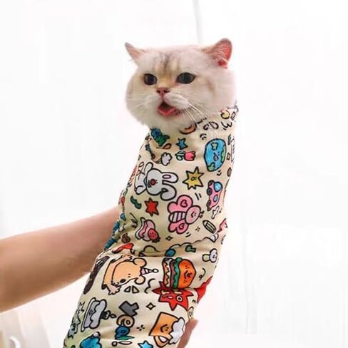 MANON ROSA Cat Grooming Wrap: Self-Adherent, Anti-Bite, Anti-Scratch, Anti-Escape Calming Wrap for Medicine, Nail Clipping- Multifunctional Pet Tool (L (Within 11.1lbs)) in Kuwait