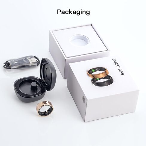 Smart Ring, Fitness Tracking Smart Ring with Calories Heart Rate Sleep Monitoring Blood Oxygen IP68 Waterproof no APP Subscription (Rose Gold, 11) in Kuwait