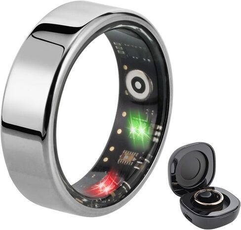 Smart Ring, Fitness Tracking Smart Ring with Calories Heart Rate Sleep Monitoring Blood Oxygen IP68 Waterproof no APP Subscription (Rose Gold, 11) in Kuwait