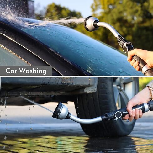 RESTMO Watering Wand Heavy Duty, Metal Garden Hose Wand with 10 Spray Patterns, 15-Inch Long Hose Nozzle Sprayer with Thumb Flow Control, Ideal to Water Hanging Baskets and Shrubs in Saudi Arabia