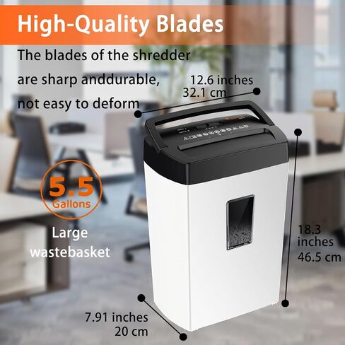 Bonsaii Paper Shredder for Home Use, 8-Sheet StripCut Home Office Shredder, CD/Credit Card Shredder Machine with Overheat Protection, 3.4 Gallons Wastebasket in Saudi Arabia