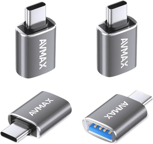 AVMAX USB to USB C Adapter 4Pack,USBC Male to USB A 3.0 Female OTG Adapter | Type C Male to Type A Female 3.0 OTG Adapter for iPhone 16 15, Flash Thumb Drive,Mac,iPad,Samsung Galaxy in Saudi Arabia