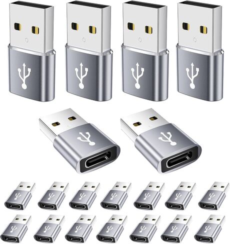 USB to USB C Adapter 10 Pack,USBC to USB Adapter,USBA to USBC Adapter,TypeC to USBA Male Female OTG Converter for iPhone 16 15,MacBook,PS5,Phones,Charger,Grey in Saudi Arabia