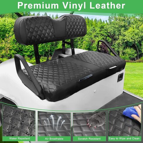 Club Car Precedent Seat Cover, Golf Cart Front Seat Covers Set Fit for Precedent 2004-Up/Tempo 2017-Up/Onward 2017-Up OEM Ordinary Seat Cushion, Thick Vinyl Leather Comfortable Breathable in Saudi Arabia
