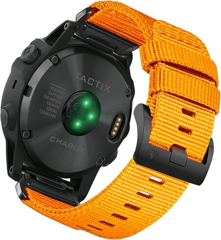 Premium Nylon Watch Band for Garmin Quick Fit Watch - 20/22/26mm, Glossy Durable Non-Taper Strap with Tang Buckle Military Strap for Fenix Forerunner Approach MARQ Epix Tactix Quatix D2 Series in Saudi Arabia