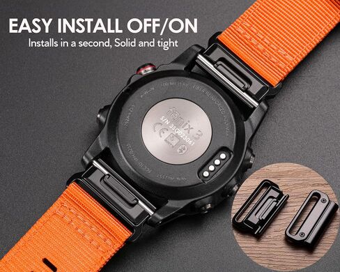 Premium Nylon Watch Band for Garmin Quick Fit Watch - 20/22/26mm, Glossy Durable Non-Taper Strap with Tang Buckle Military Strap for Fenix Forerunner Approach MARQ Epix Tactix Quatix D2 Series in Saudi Arabia