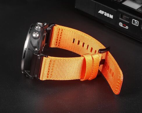 Premium Nylon Watch Band for Garmin Quick Fit Watch - 20/22/26mm, Glossy Durable Non-Taper Strap with Tang Buckle Military Strap for Fenix Forerunner Approach MARQ Epix Tactix Quatix D2 Series in Saudi Arabia