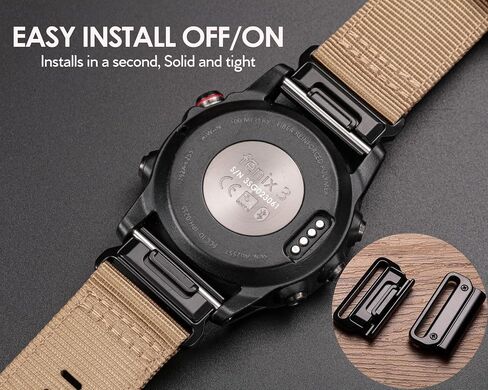 Premium Nylon Watch Band for Garmin Quick Fit Watch - 20/22/26mm, Glossy Durable Non-Taper Strap with Tang Buckle Military Strap for Fenix Forerunner Approach MARQ Epix Tactix Quatix D2 Series in Saudi Arabia