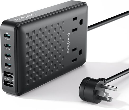 محطة الشحن 140W USB C كتلة الشاحن ، محول GAN III III 8-in-1 Fast Charge Station Hub ， PD 65W محول الشاحن المحمول المتوافق مع MacBook Air/Pro ، iPhone16/15 ، Galaxy S24 إلخ in Kuwait
