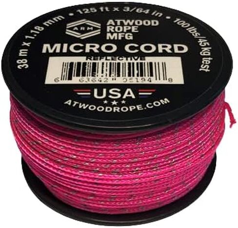 حبل Atwood Rope MFG التكتيكي من النايلون/البوليستر سلك متعدد الاستخدامات عاكس 1.18 مم × 125 قدم بكرة قابلة لإعادة الاستخدام | معدات صيد الأسماك، وصناعة المجوهرات، وإكسسوارات التخييم (أصفر نيون عاكس) in Saudi Arabia