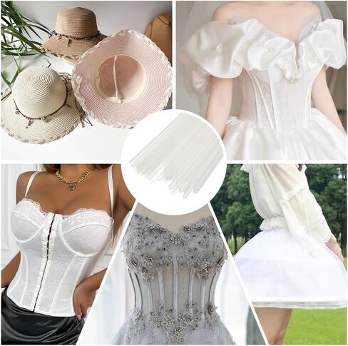 GorgeCraft 60pcs 5mm × 25 سم مشد بونينج لخياطة النمذجة البلاستيكية الصافية العصي عصي دعم ملهى أدوات Bra Boning Tool for Bridal Dress Bustle Bustle Sebourds Lingerie Garment Diy Crafts in Saudi Arabia