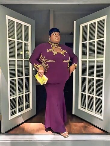 Art deco Long Sleeve Holiday Winter Dress High Neck Casual Formal Homecoming Elegant Classy Evening Gown(One size fit from Small until Large size, Dark purple) in Kuwait