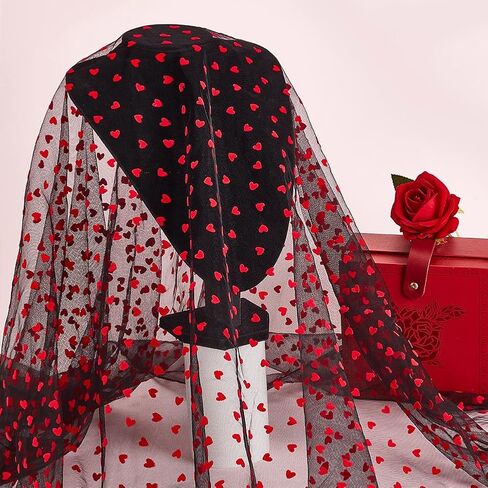 Mayjoydiy 2 ياردة × 63 بوصة أبيض تتدفق القلب الدانتيل الشبكة النسيج خفيفة الوزن تول جميل مخملي القلب النسيج لايس لزفاف ديي توتو عيد الحب ديكور ملحقات حرفية in Saudi Arabia