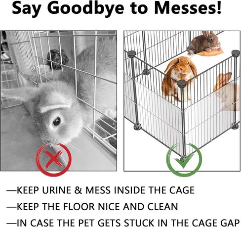 12 Pcs Pet Cage Liner Protection 10 × 8'' Rabbit Cage Urine Guard Side Lining Shield Covers Prevent Scatter for Guinea Pig Bunny Hedgehog Hamster Small Animals in Saudi Arabia