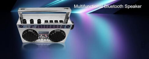 Mini Mini Bluetooth Wireless Speaker Retro Boombox يمكن ارتداؤها ، قلادة 27 بوصة ، راديو FM ، على أزرار على متن ، مكبرات صوت مزدوجة 6W PEEK MICRO in Kuwait