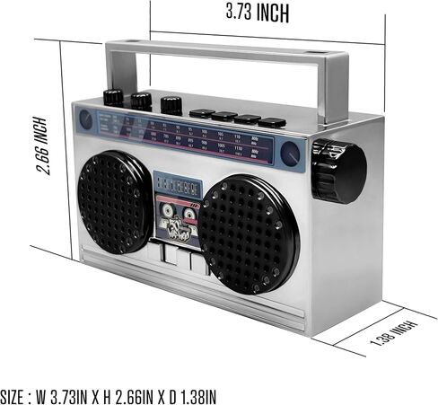 Mini Mini Bluetooth Wireless Speaker Retro Boombox يمكن ارتداؤها ، قلادة 27 بوصة ، راديو FM ، على أزرار على متن ، مكبرات صوت مزدوجة 6W PEEK MICRO in Kuwait