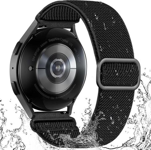 Stretchy Band Compatible with Samsung Galaxy Watch 7 6 5 4 Band 40mm 44mm/Watch 6 4 Classic 42mm 46mm 43mm 47mm/Watch 5 Pro 45mm/FE 40mm/Active 2, 20mm Water-Resistant Nylon Elastic Sport Strap in Saudi Arabia