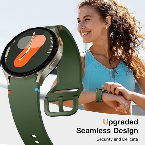 Daqin No Gap Sport Band متوافق مع Samsung Galaxy Watch 7 Band 40mm 44mm ، حزام سيليكون ناعم 20 مم لـ Galaxy Watch 6 4 5 Band 40mm 44mm/6 Classic 47mm 43mm/4 Classic/5 Pro/Galaxy Fe for Men Women in Kuwait