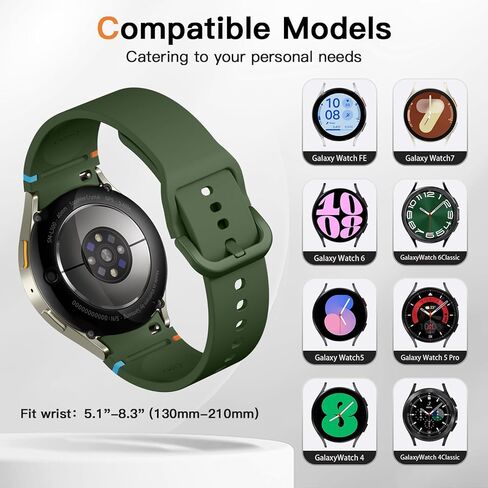 Daqin No Gap Sport Band متوافق مع Samsung Galaxy Watch 7 Band 40mm 44mm ، حزام سيليكون ناعم 20 مم لـ Galaxy Watch 6 4 5 Band 40mm 44mm/6 Classic 47mm 43mm/4 Classic/5 Pro/Galaxy Fe for Men Women in Kuwait