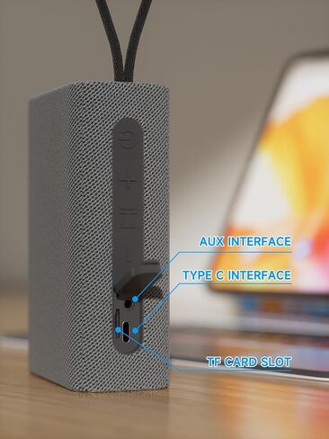 Speaker, Portable Wireless Bluetooth Speakers, Waterproof Loud Stereo Sound with RGB Lights TWS Paire Long Playtime for Home/Party/Outdoor, Electronic Gadgets (1PCS, Gray) in Kuwait