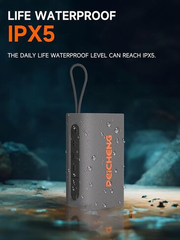 Speaker, Portable Wireless Bluetooth Speakers, Waterproof Loud Stereo Sound with RGB Lights TWS Paire Long Playtime for Home/Party/Outdoor, Electronic Gadgets (1PCS, Gray) in Kuwait