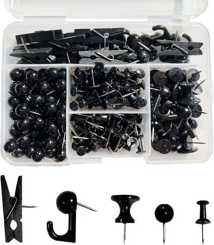 تم تعيين Office 200pcs Pink Push Kit في 5 أنواع بما في ذلك Thumbtacks و Push Pins و Binder Clips و ClockSpins for Cork Board و Bulletin Poards و Office Offication in Kuwait