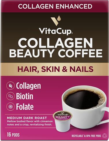 Vitacup Organic Genius Keto Coffee Pods ، وزيادة الطاقة والتركيز مع زيت MCT ، والكركم ، والفيتامينات B ، و D3 ، والشواء الداكن المتوسطة ، والغامضة ، وسلسة ، وحيدة واحدة متوافقة مع BERERS KURIG KUP ، 24 CT in Kuwait